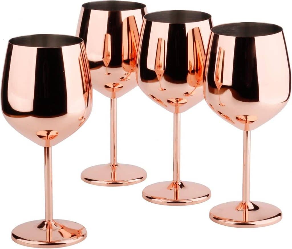 Avis Arora verres à vin 532 ml en inox cuivre