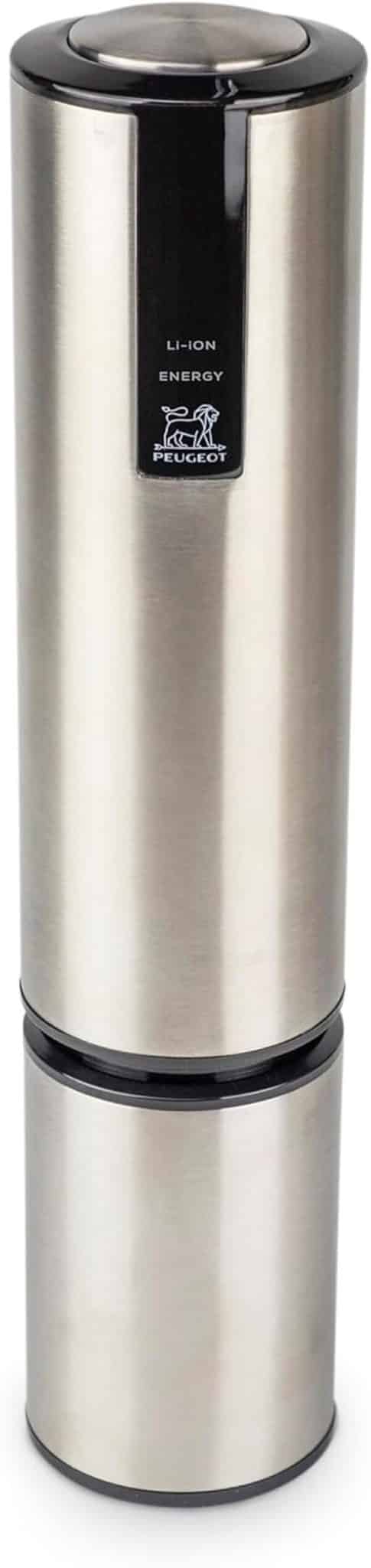 PEUGEOT - Elis Touch - Tire-Bouchon Electrique Rechargeable En Inox et ABS + Socle de Chargement + Coupe-Capsule - Batterie Lithium Ion - Autonomie Longue Durée - Coloris Inox