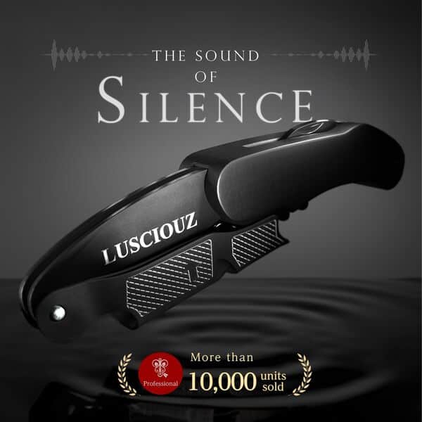 LUSCIOUZ Tire-bouchon sans résistance silencieux, décapsuleur, serveur, clé à vin, fabriqué au Japon