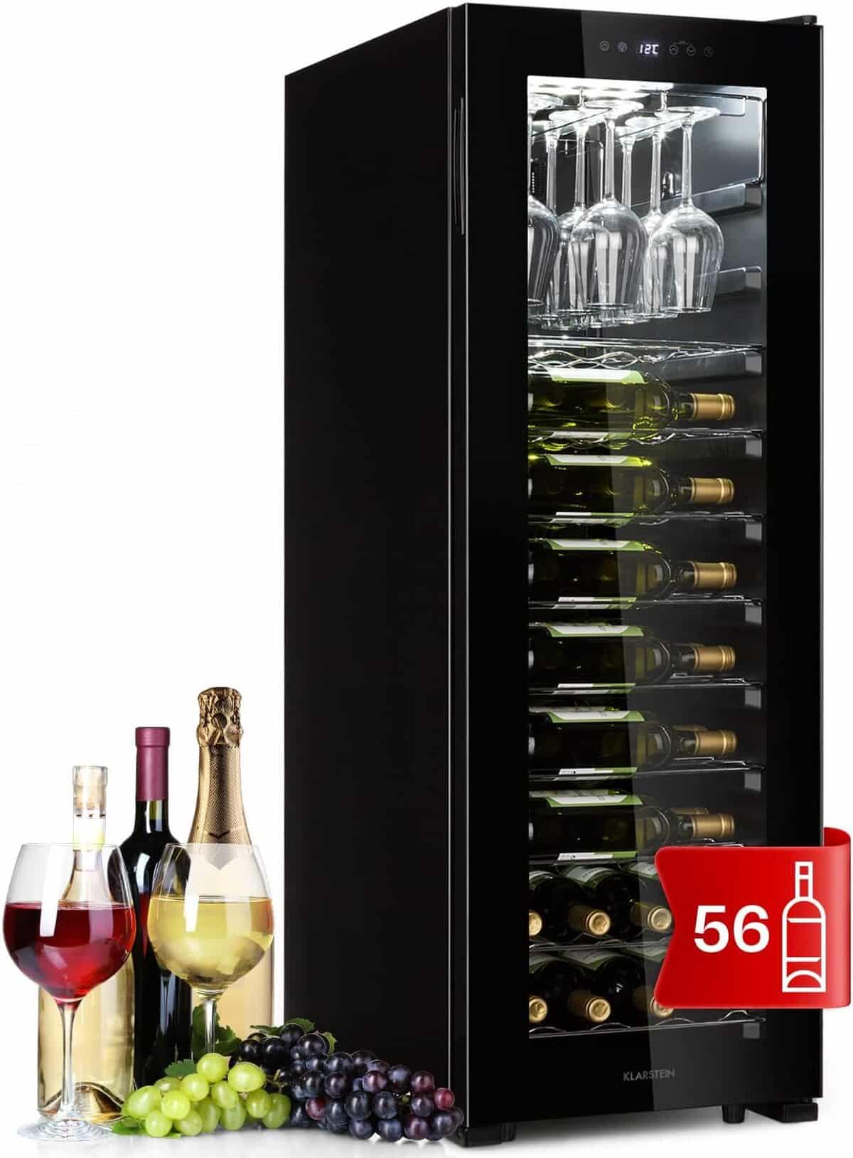 Test : klarstein cave à vin 56 bouteilles, réfrigérateur performant avec écran tactile