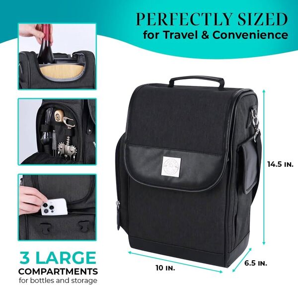 Happy Grapes Sac à vin de qualité supérieure (gobelets turquoises)