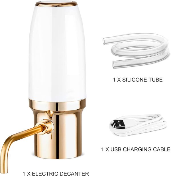 WINIRINA Aérateur de vin électrique - Décanteur intelligent - Rechargeable avec câble micro USB