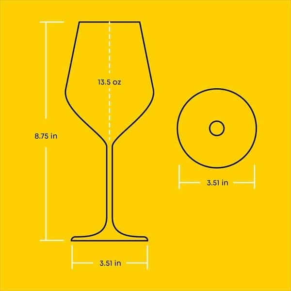 JoyJolt Layla Lot de 4 verres à vin blanc italien, 382,7 g, transparents, fabriqués en Europe