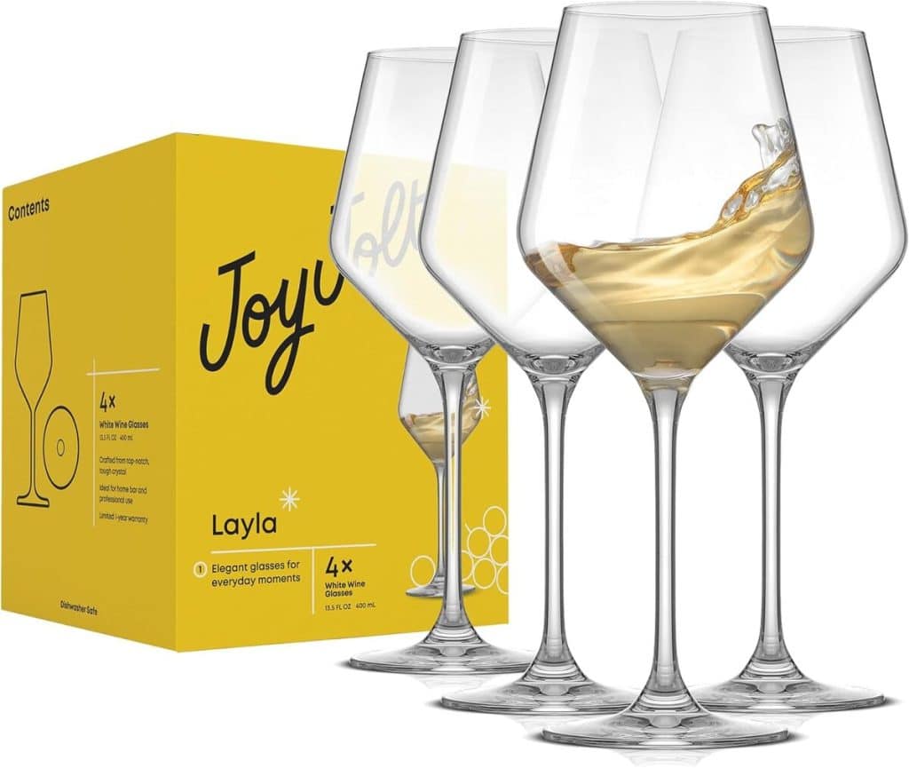 Avis sur les verres à vin blanc italiens JoyJolt Layla : élégance européenne