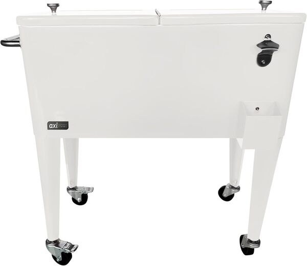 AXI Retro Cooler Blanc | Réfrigérateur de Boissons Mobile pour l’extérieur/Le Jardin | Glacière 76 Litre