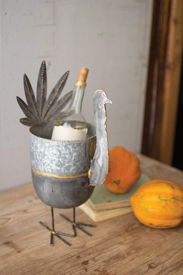 Kalalou Refroidisseur de vin, métal, Gris, Taille Unique