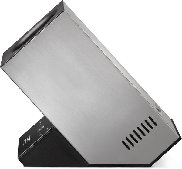 CASO WineCase One Inox Refroidisseur de vin design pour une bouteille, plage de température de 5 à 18 °C, pour bouteilles jusqu'à 9 cm de diamètre, commande tactile, boîtier en acier inoxydable, petit