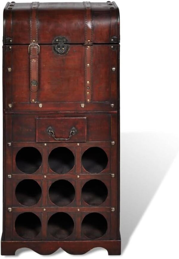 vidaXL Casier Bouteilles Rangement 9 Bouteilles Bois Cuisine Bibliothèque Vin