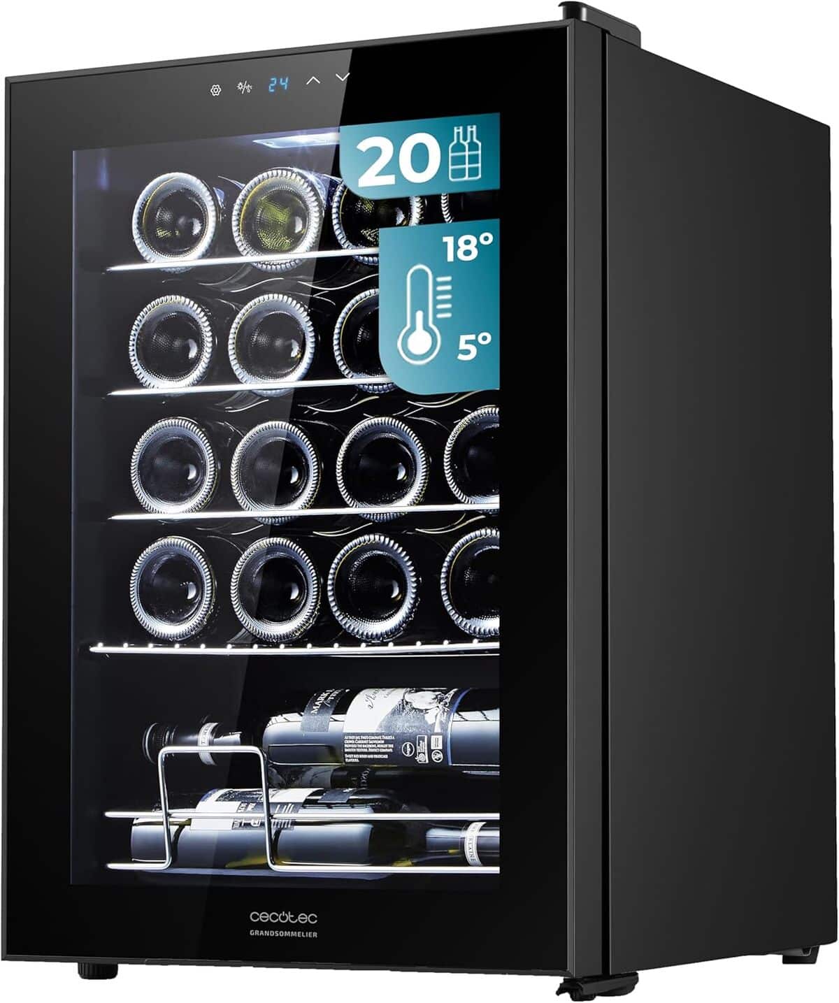 Test de la cave à vin Cecotec GrandSommelier 2050 Black : performance et silence