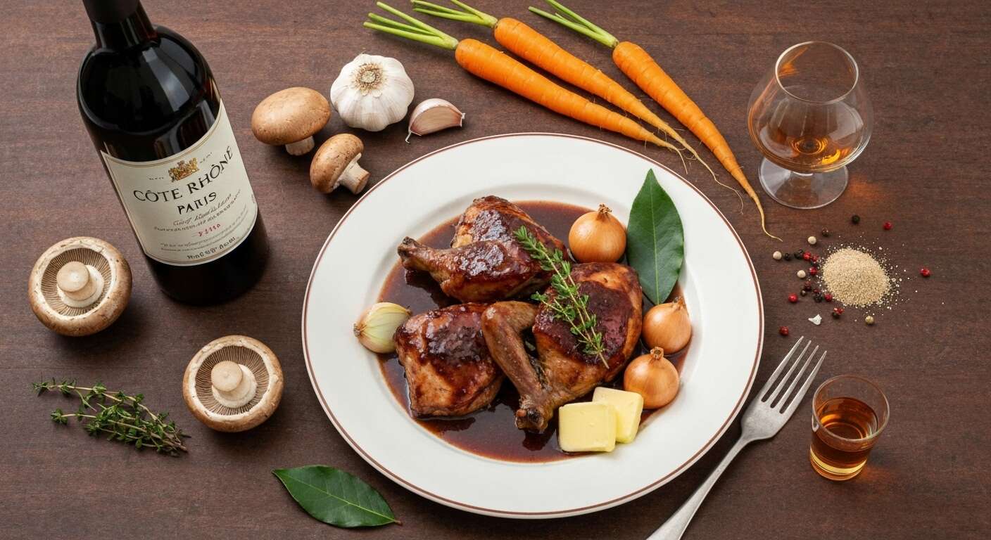 Coq au vin traditionnel : recette authentique et gourmande