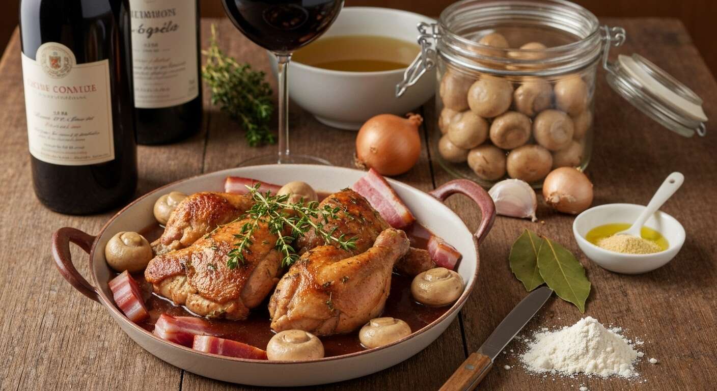 Coq au vin facile et rapide