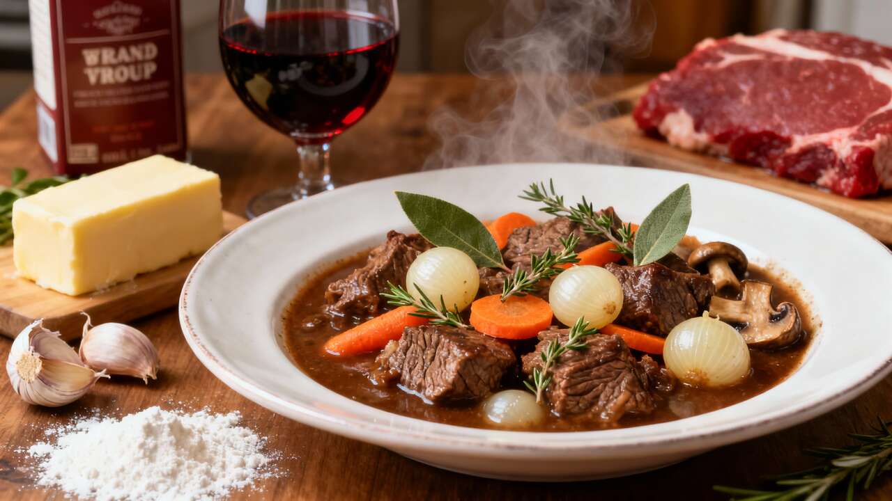 Boeuf bourguignon : recette express et savoureuse en 15 minutes