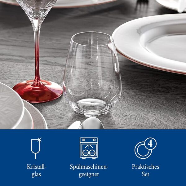 Villeroy & Boch Lot de 12 verres à eau Ovid - 420 ml - Verres spéciaux pour eau, jus de fruits, verre en cristal - Passe au lave-vaisselle