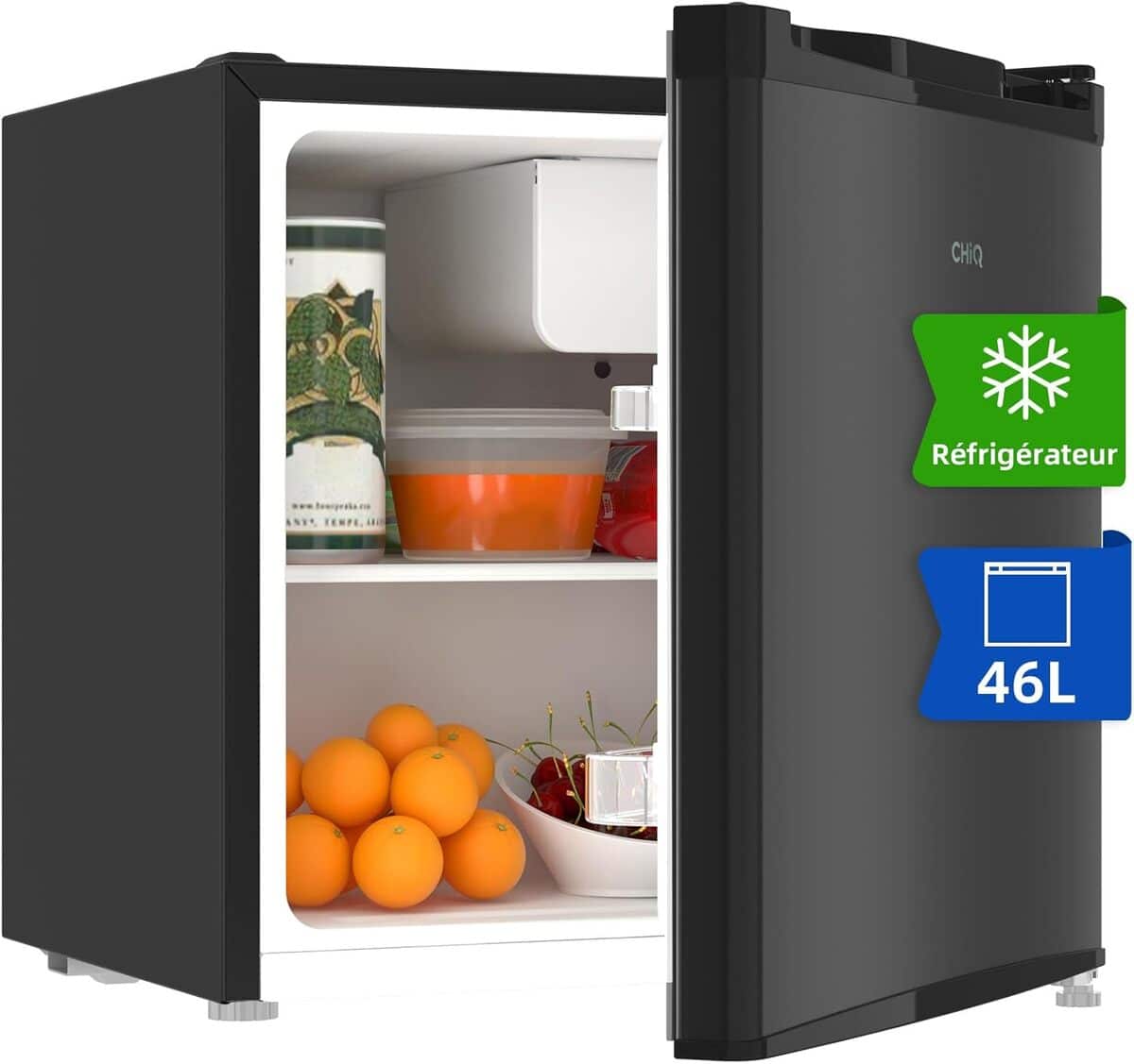 Test du mini réfrigérateur CHIQ 46L : discrétion et efficacité