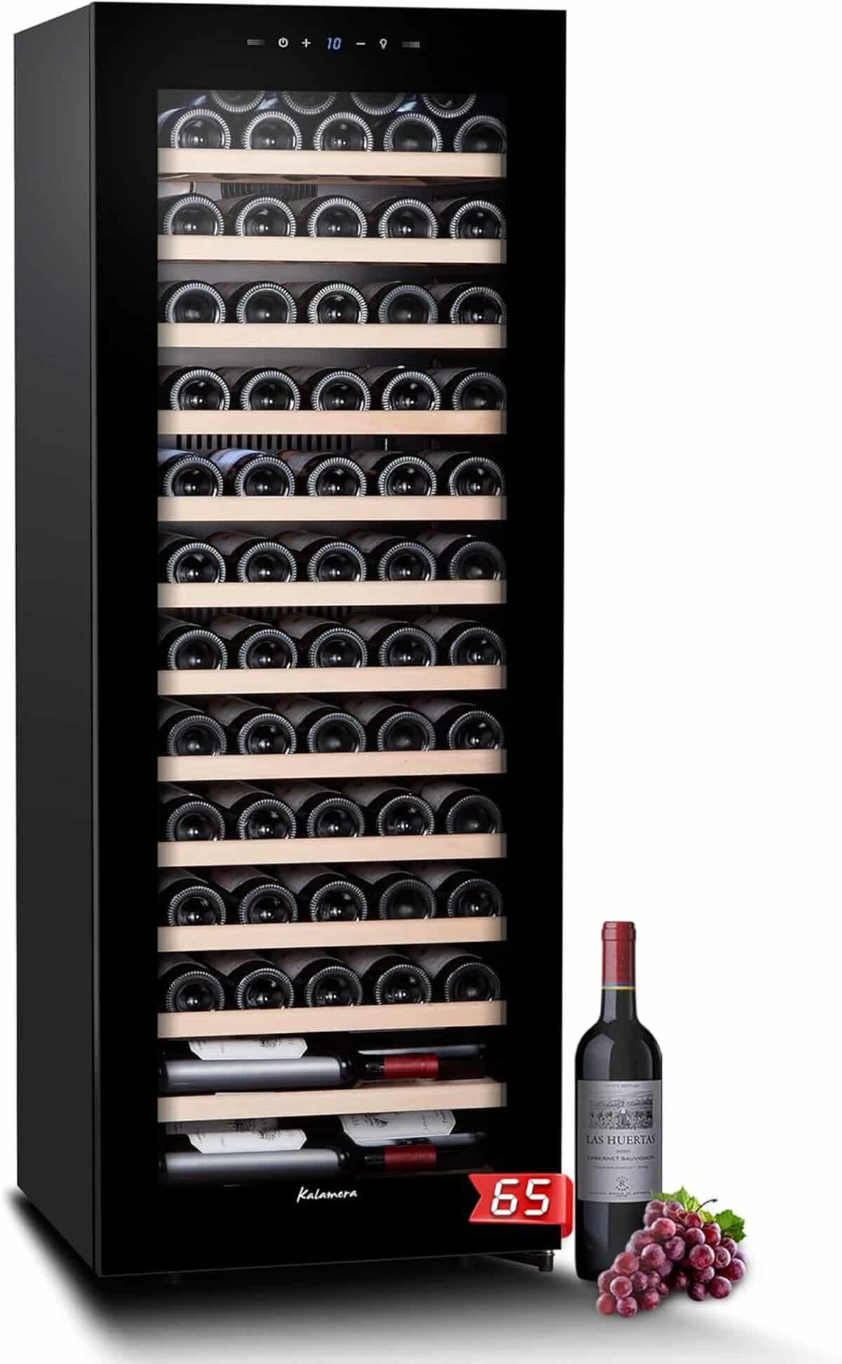 Test : kalamera KRC-170AFG, réfrigérateur à vin noir 65 bouteilles