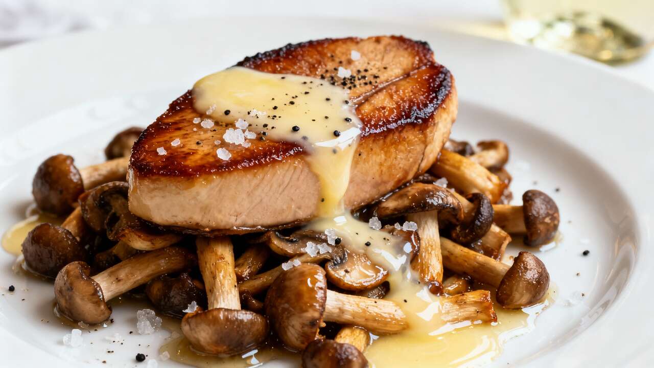 Foie Gras Poêlé : délice sur Lit de Champignons