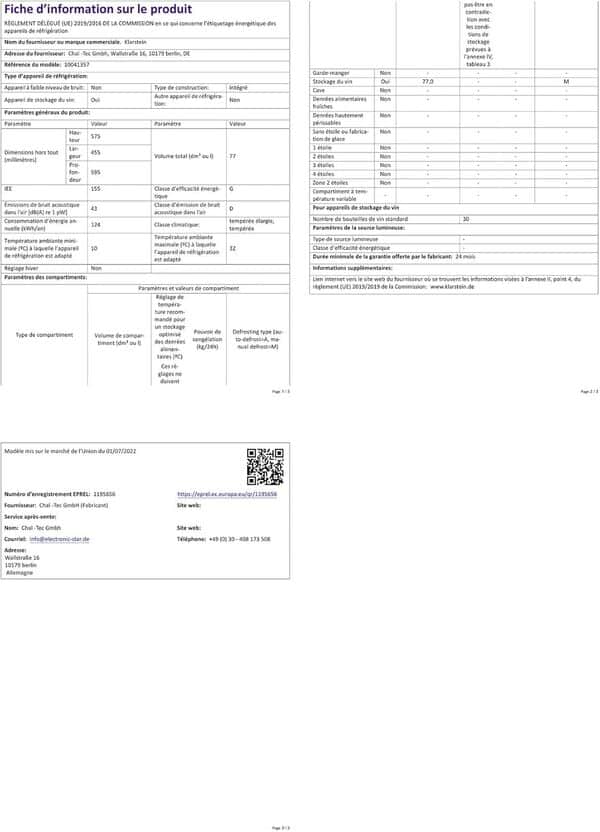KLARSTEIN Cave a Vin Encastrable, Réfrigérateur à Vin, Porte en Verre, Cave à Vin de Vieillissement, Zone Unique, Porte Basculante, Réfrigérateur Bar, Frigo, Protection UV, 5-18°C, 30 Bouteilles [Classe énergétique G]