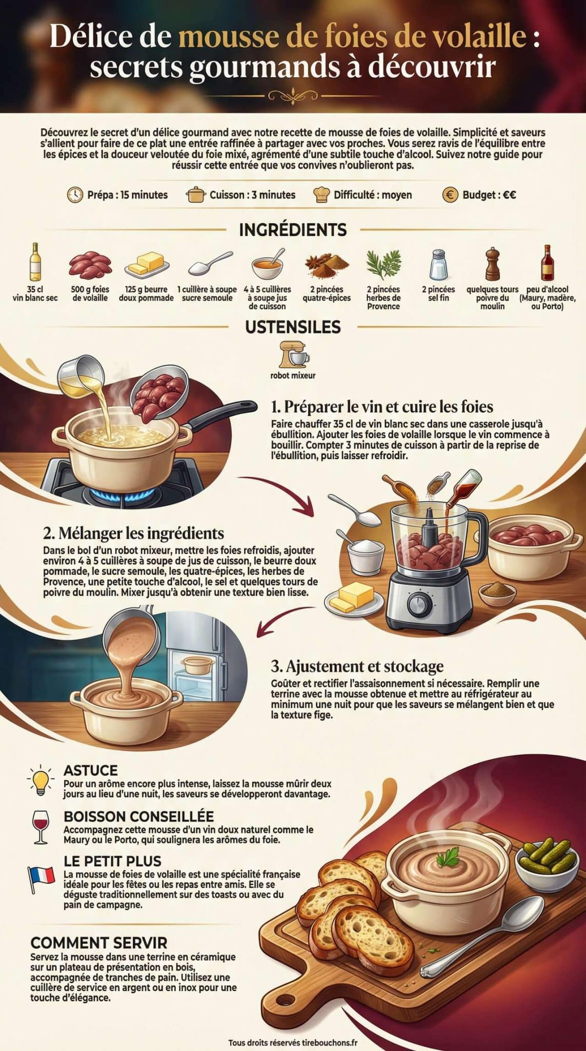 Fiche recette D&eacute;lice de mousse de foies de volaille : secrets gourmands &agrave; d&eacute;couvrir