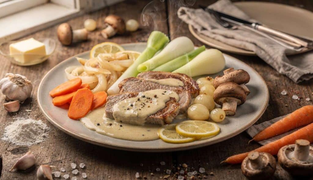 Délice de veau en sauce blanche