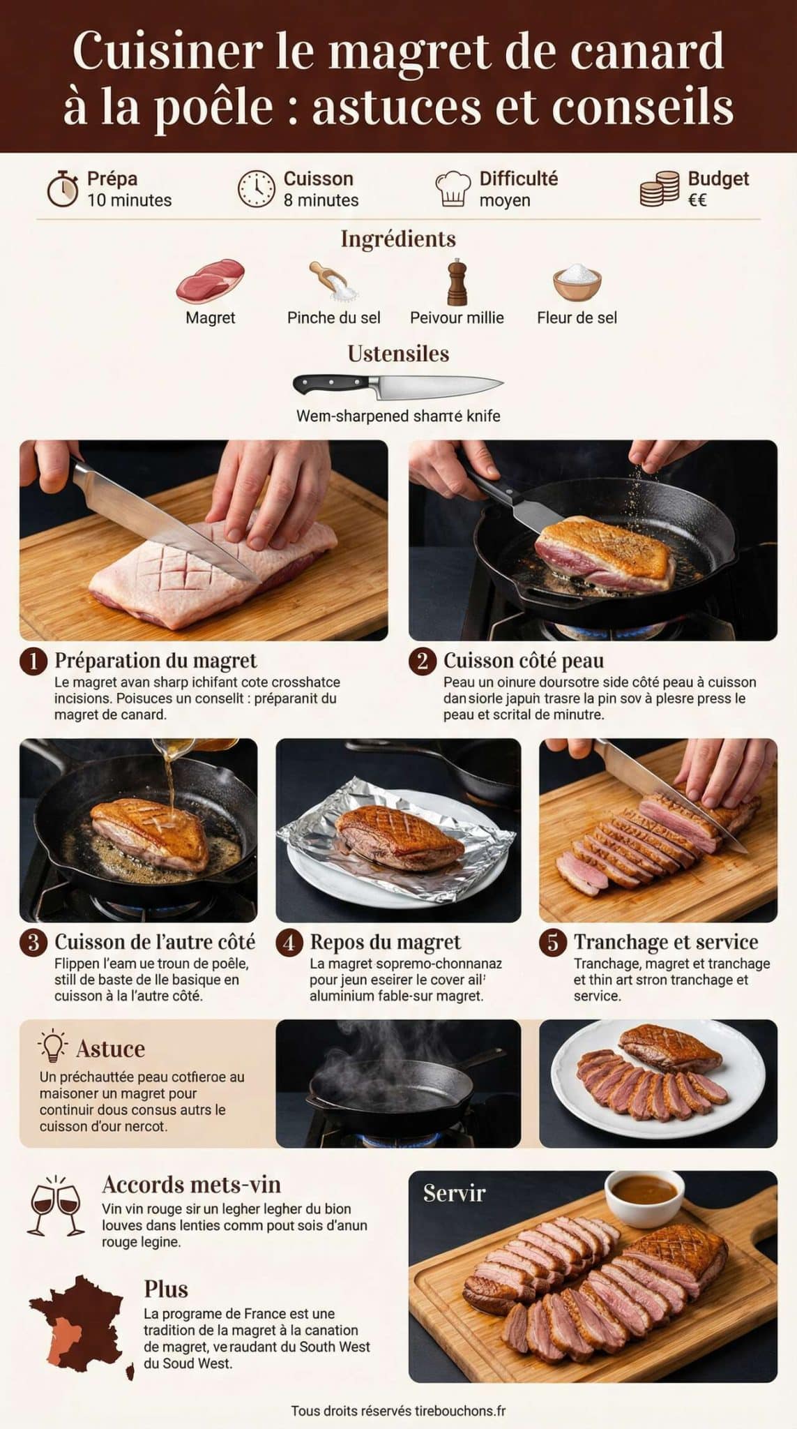 Fiche recette Cuisiner le magret de canard &agrave; la po&ecirc;le : astuces et conseils