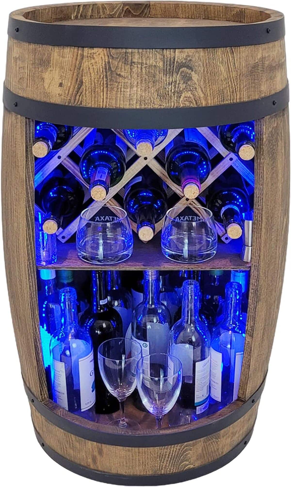 Avis sur le bar tonneau en bois Weeco avec LED RGB