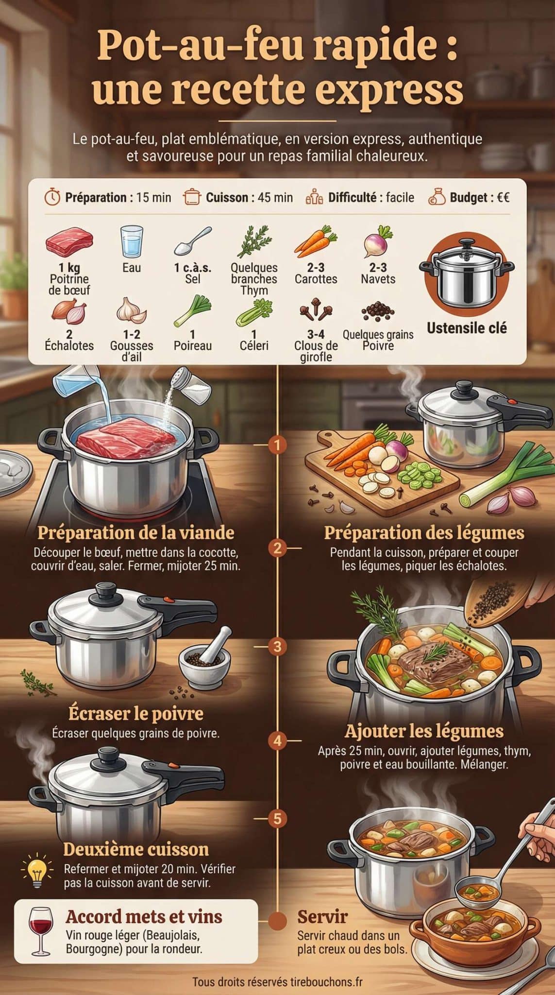Fiche recette Pot-au-feu rapide : une recette express