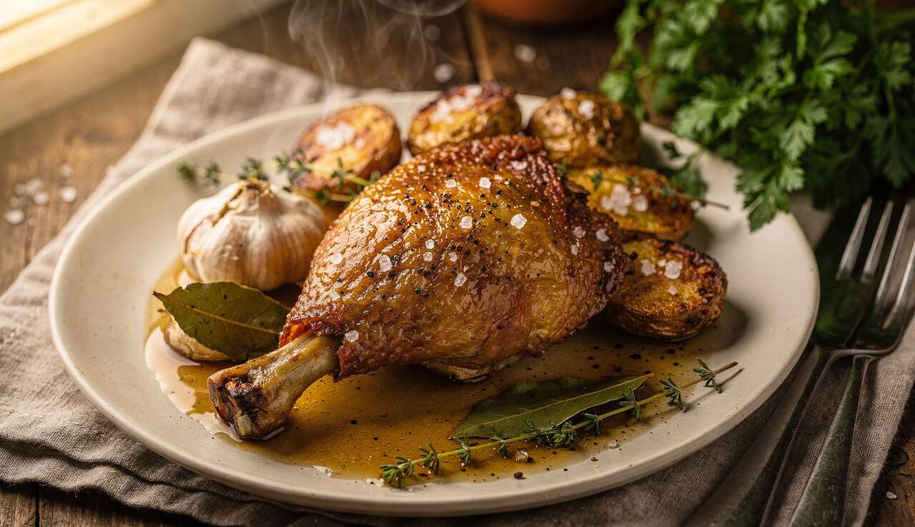 Délice croustillant : confit de canard maison fondant