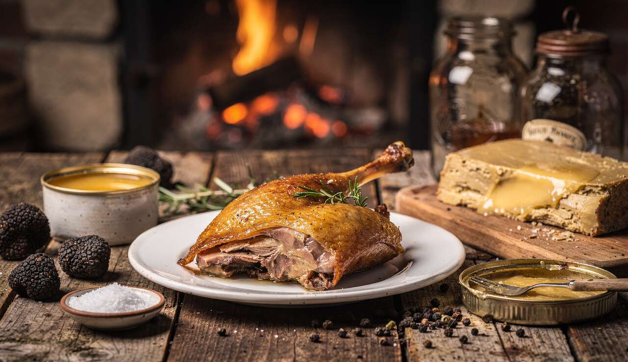 Confit de canard maison à la cheminée