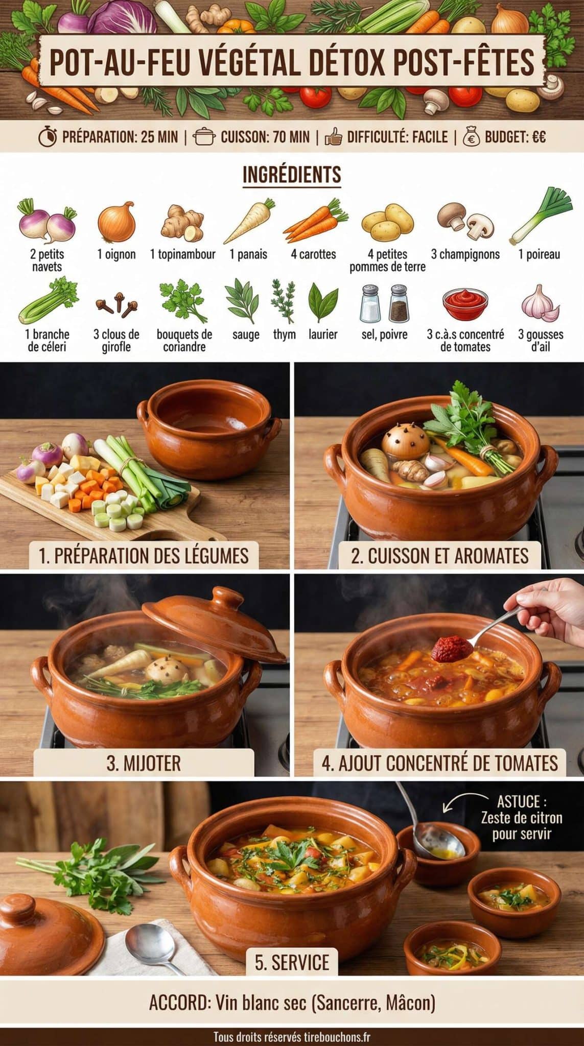 Fiche recette Pot-au-feu végétal détox post-fêtes Fiche recette Pot-au-feu végétal détox post-fêtes