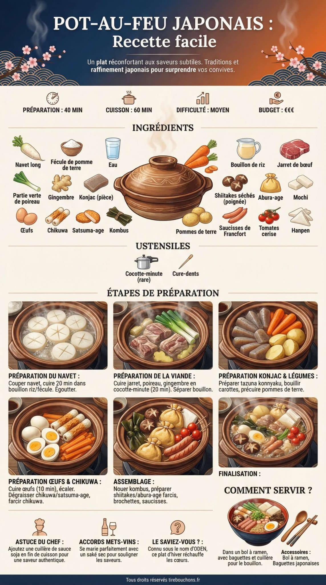 Fiche recette Pot-au-feu japonais : recette facile