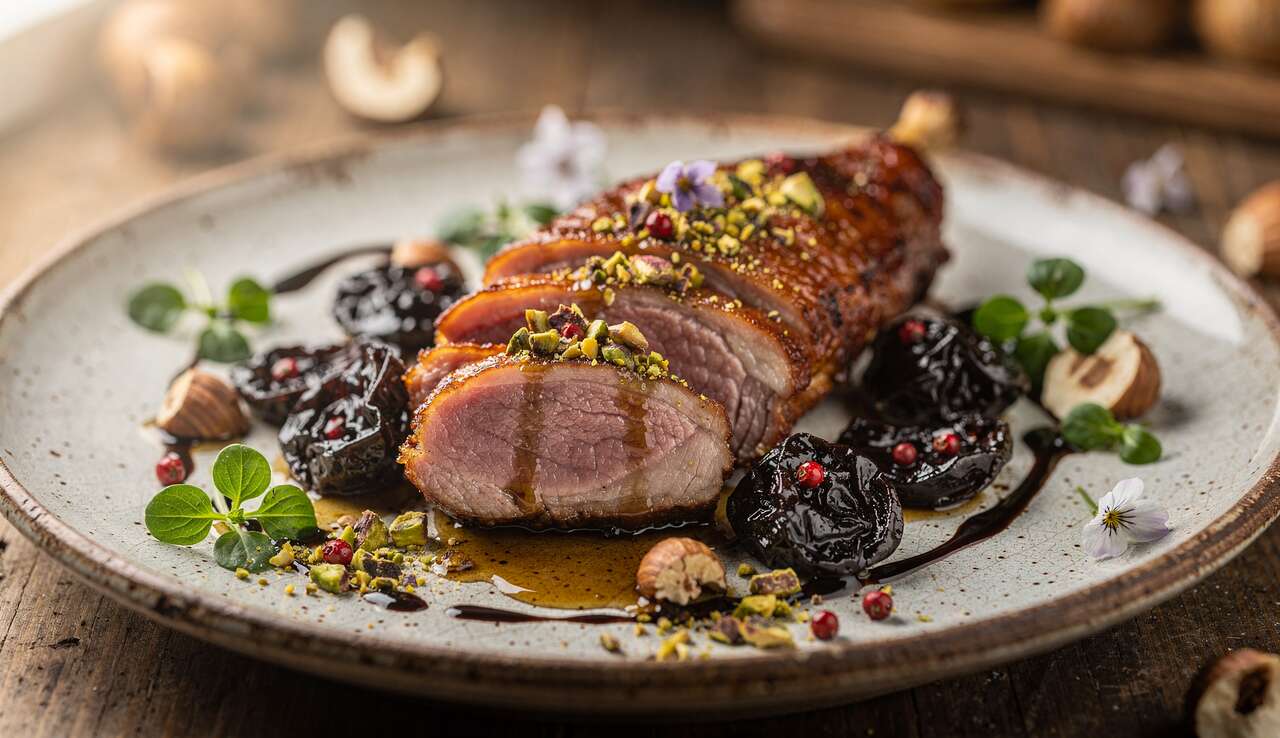 Magret de canard poêlé aux pruneaux : recette savoureuse et facile
