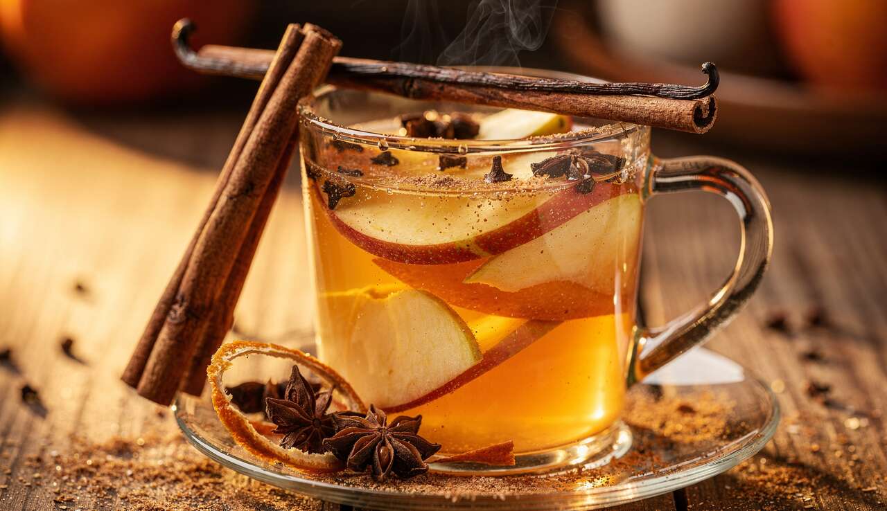 Recette de jus de pomme chaud aux épices maison