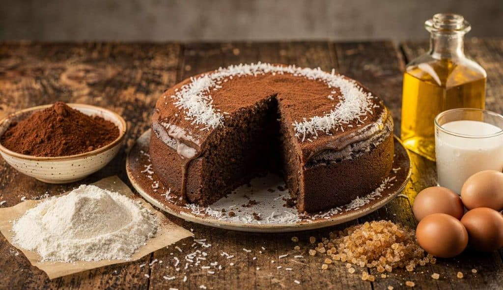 Gâteau moelleux chocolat coco : recette facile et savoureuse