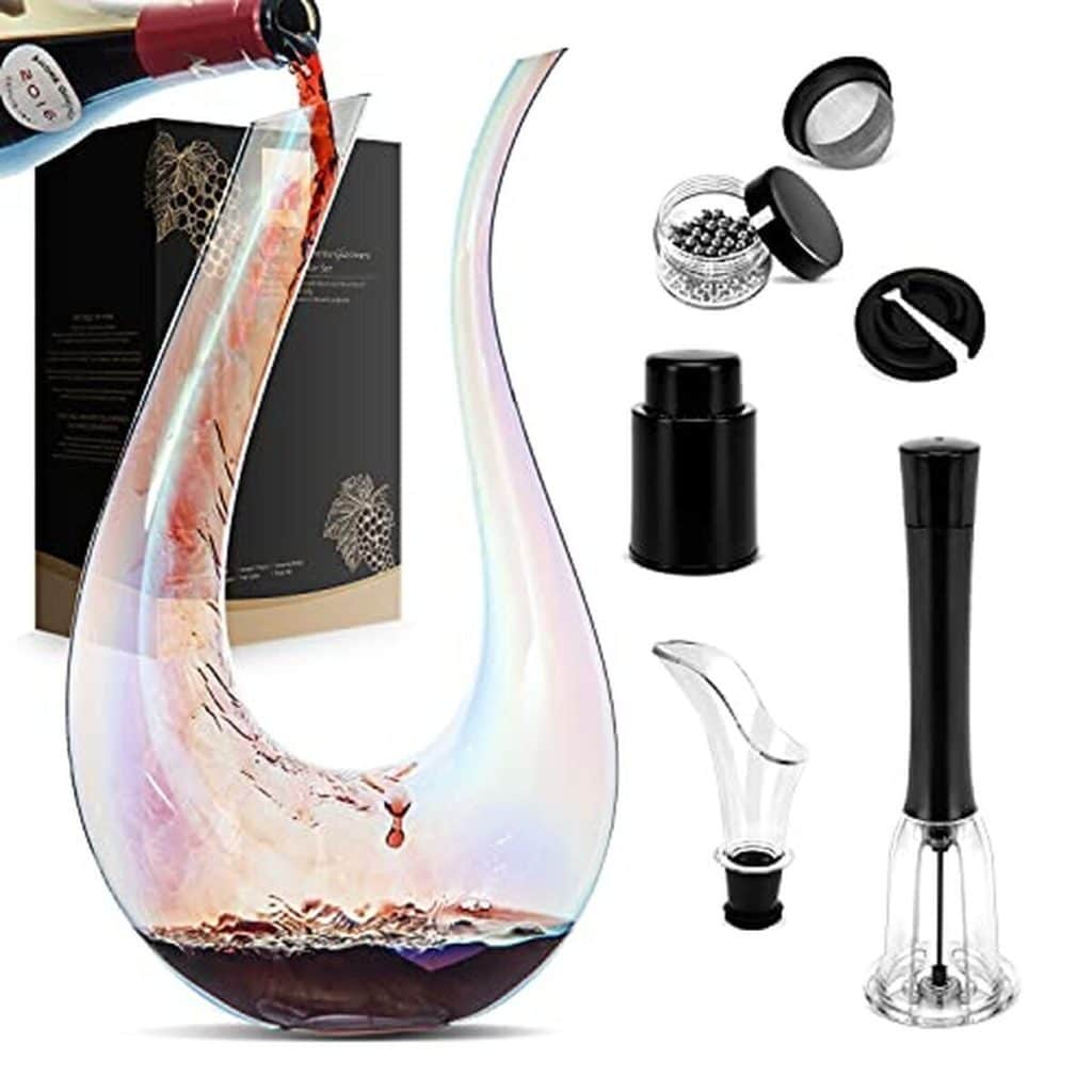 Avis : ensemble décanteur à vin et accessoires élégants