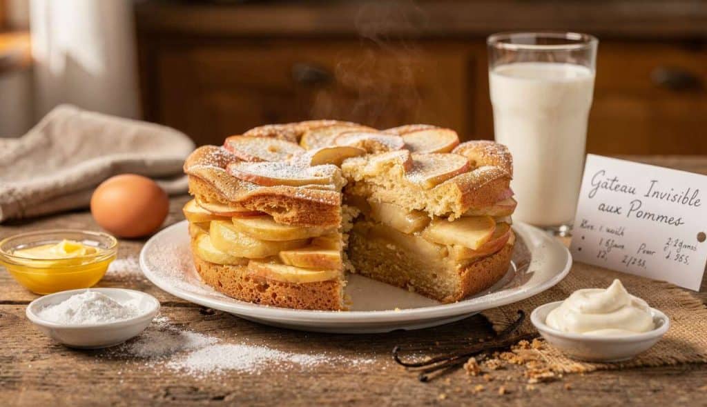 Gâteau invisible aux pommes : recette facile et moelleuse
