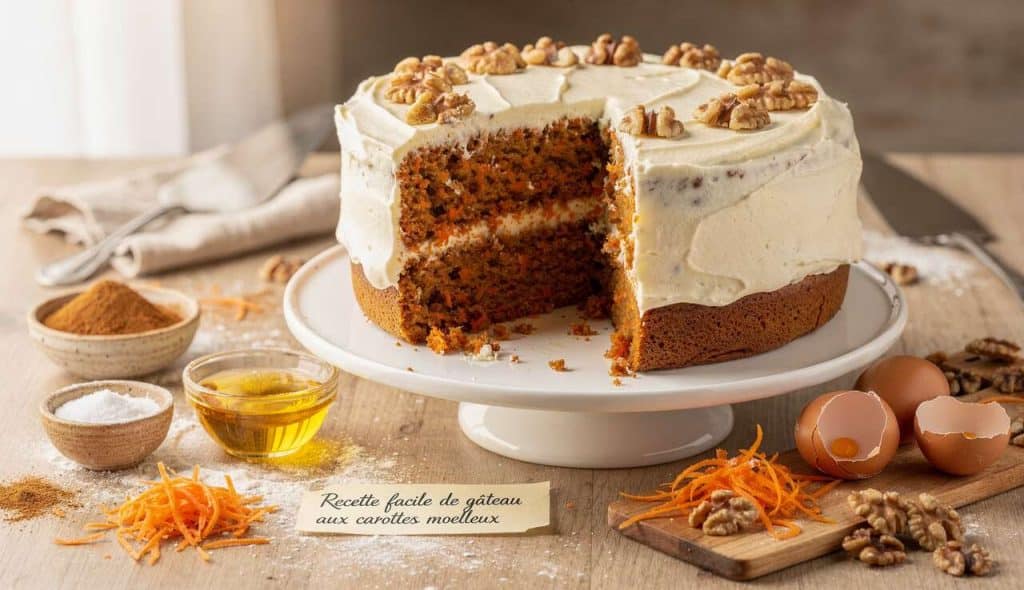 Recette facile de gâteau aux carottes moelleux