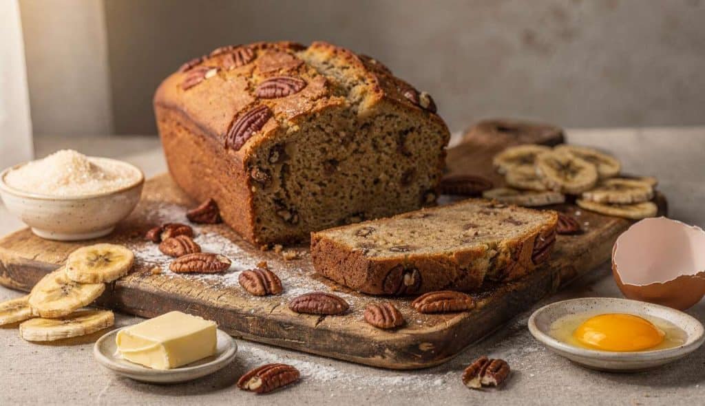 Banana bread aux noix de pécan : recette gourmande