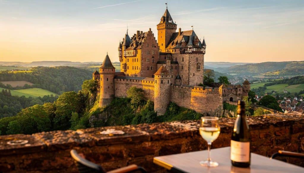 Déguster un verre de vin au Château du Haut-Koenigsbourg