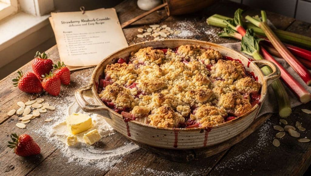 Crumble fraise rhubarbe : recette savoureuse et facile