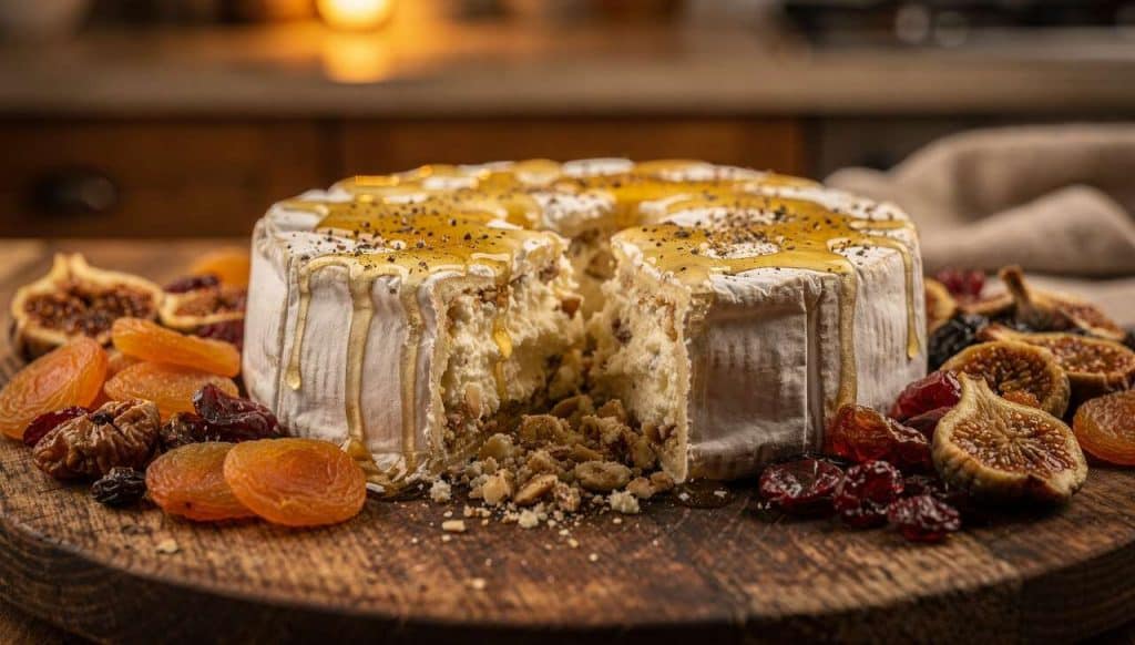 Brie farci : recette gourmande au mascarpone, noix et fruits secs