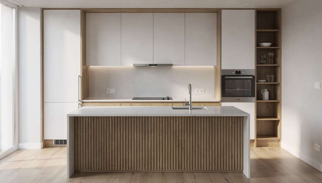 Après la transformation : une cuisine moderne et épurée