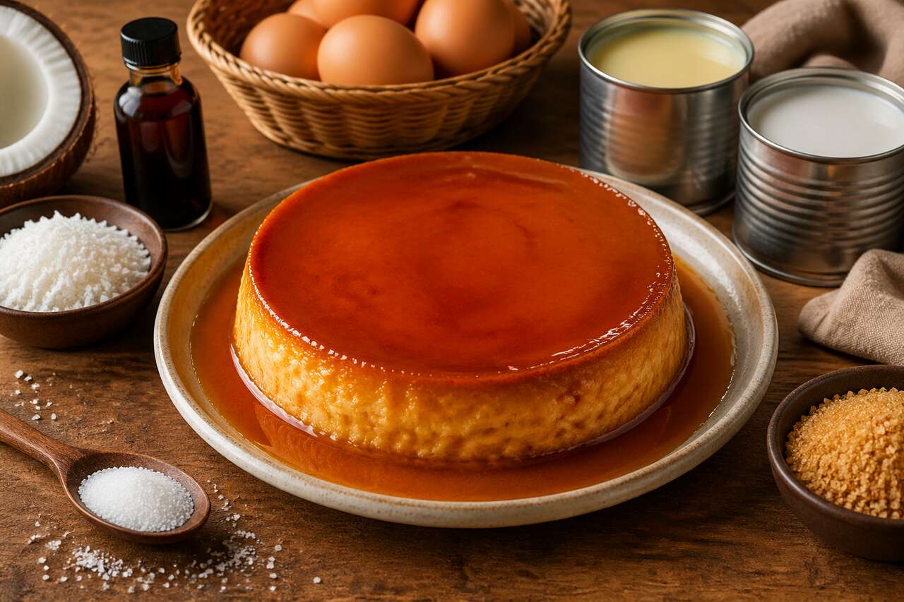 Flan coco antillais au caramel : recette exotique facile et savoureuse