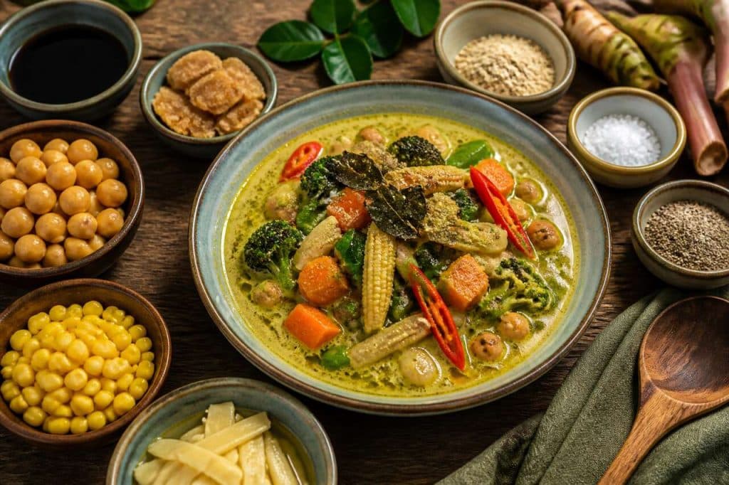 Curry thaï de légumes au lait de coco : recette savoureuse