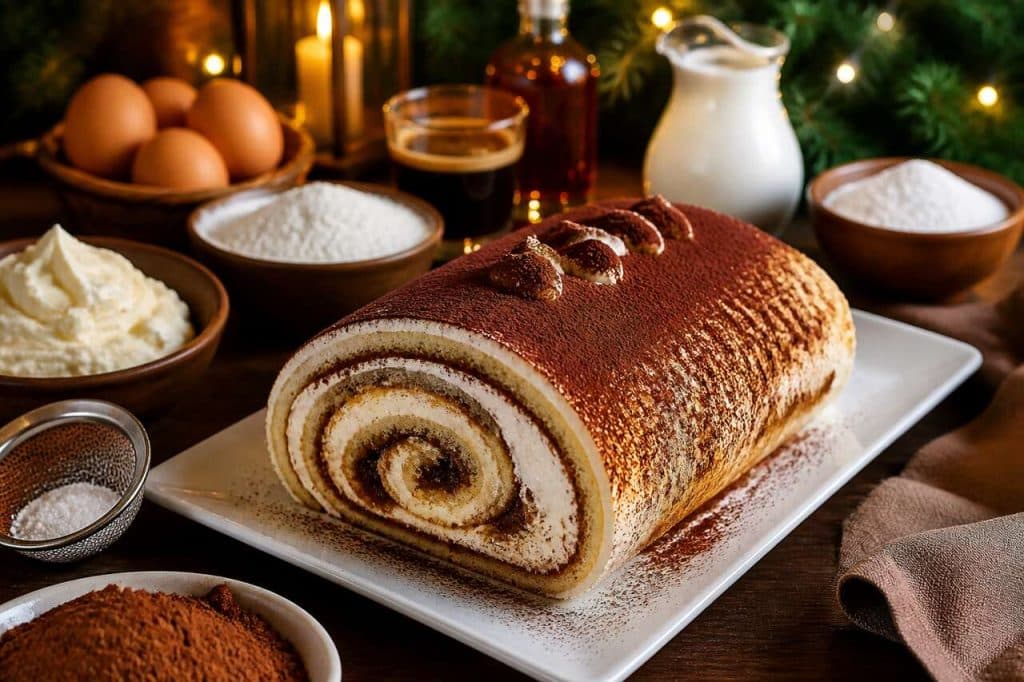 Bûche tiramisu roulée : recette gourmande pour les fêtes