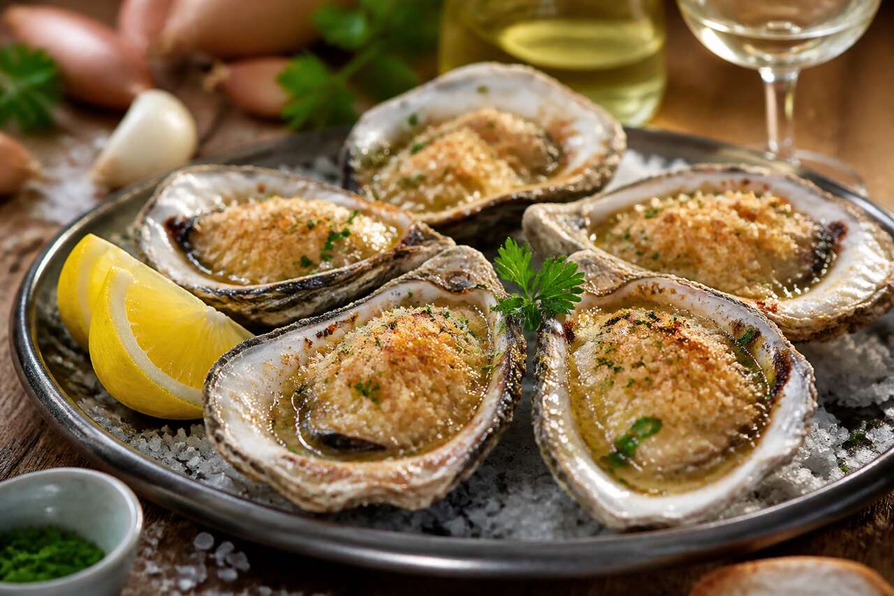 Huîtres chaudes gratinées au four : recette savoureuse