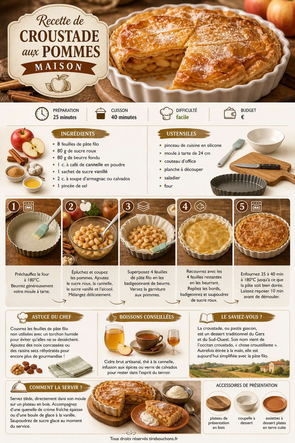 Fiche recette Recette de croustade aux pommes maison Fiche recette Recette de croustade aux pommes maison
